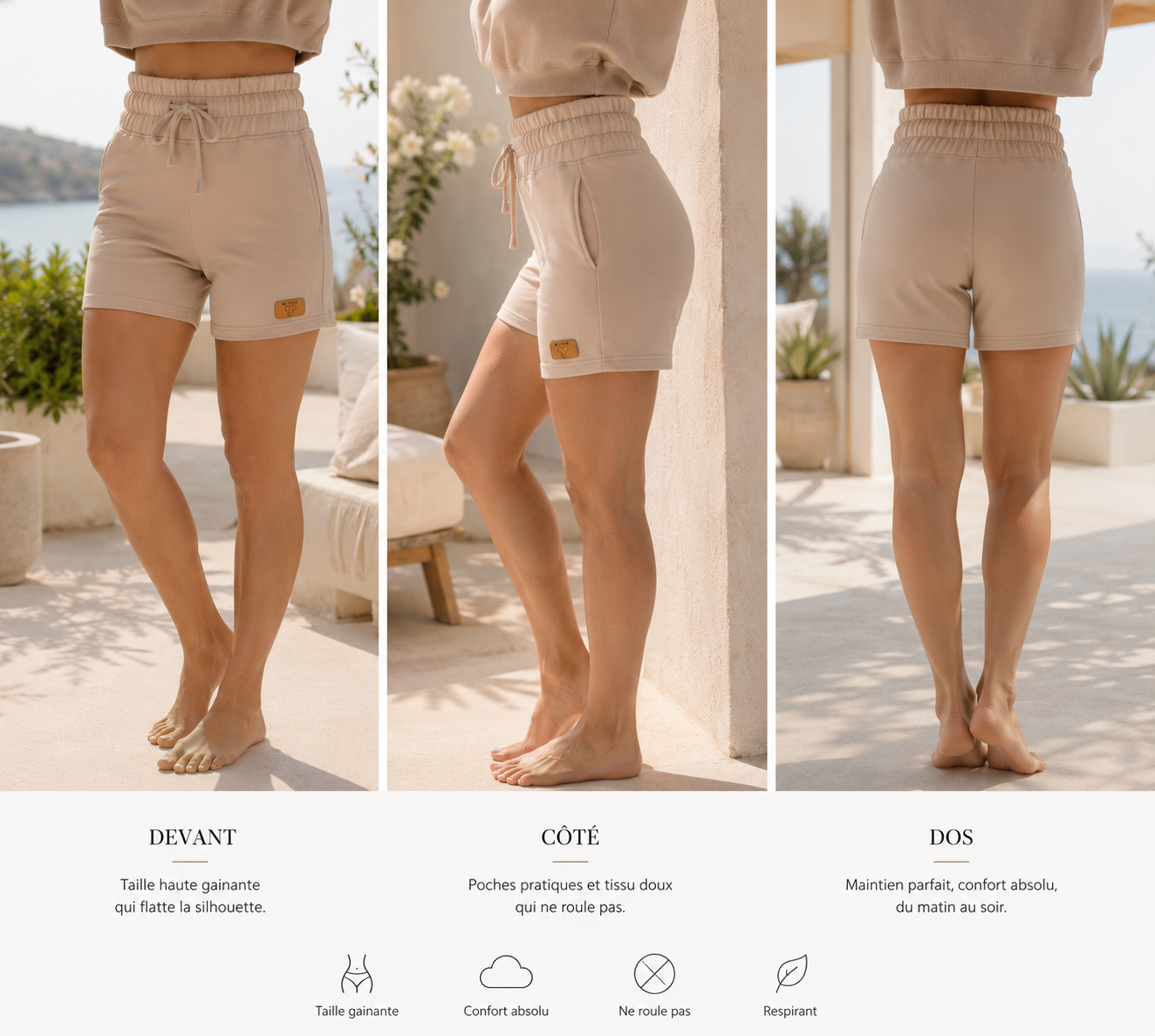 
                  
                    High Waist Shaping Shorts - Washed Cotton Fleece
                  
                