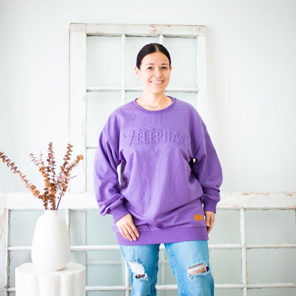 Oversize col rond - 100% coton, embossé - Coeur Elephant Clothing