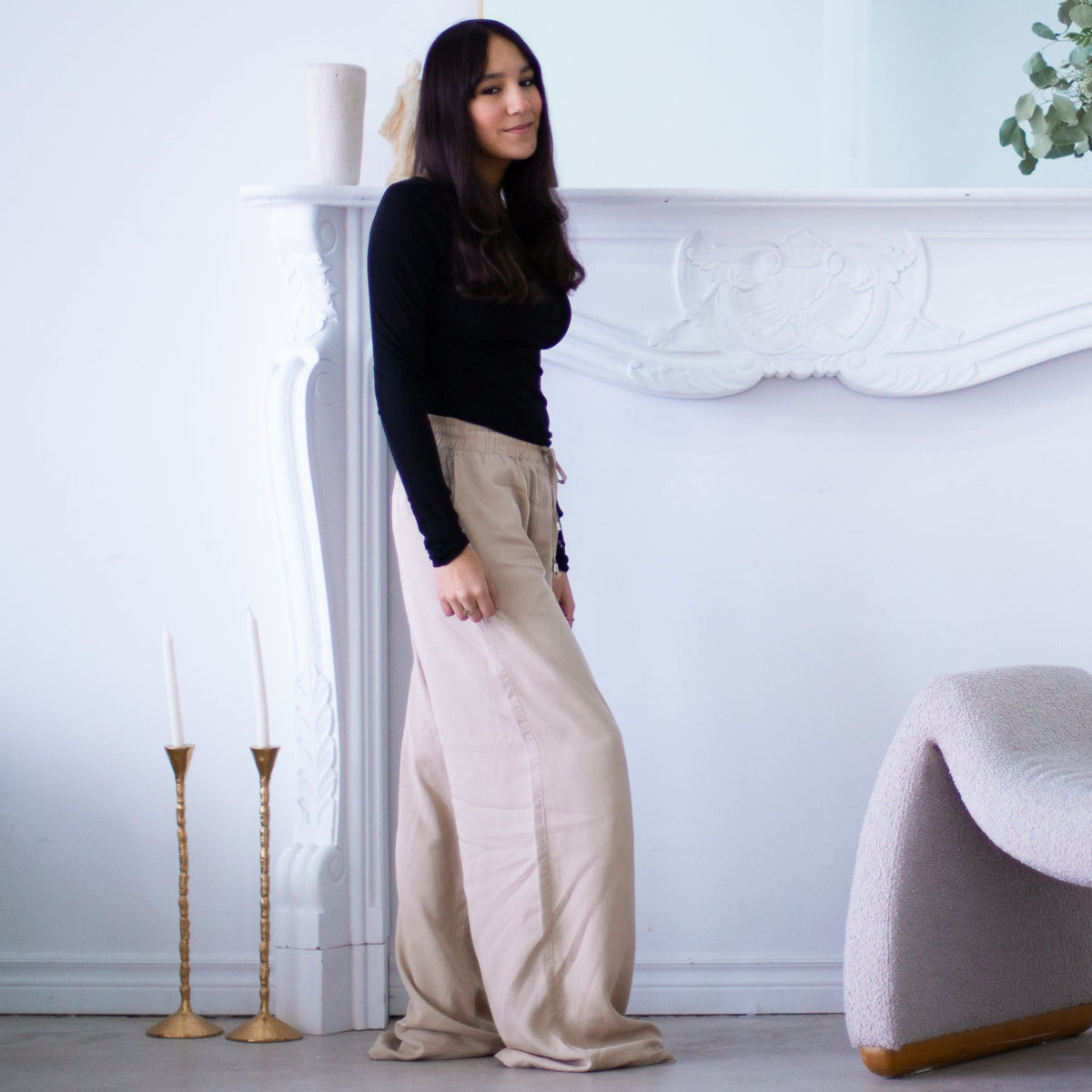 palazzo pantalon large designer au québec pour femmes
